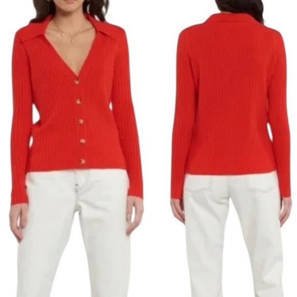 VERONICA BEARD LAZANA CASHMERE RED SWEATER SIZE SMALL - Picture 4 of 16